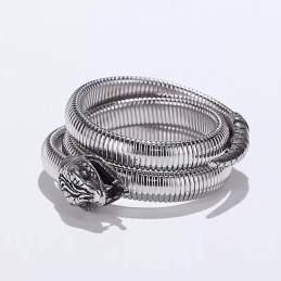 Fashion Snake Type Multi-Loop Opening Titanium Bracelet For Men