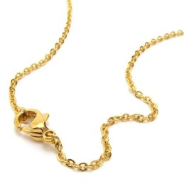 15.7 Inch Titanium Golden Chains Necklace