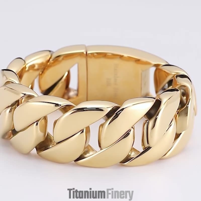 New Gold-Plated Fashion Men's Titanium Bracelet New Gold-Plated Fashion Men's Titanium Bracelet