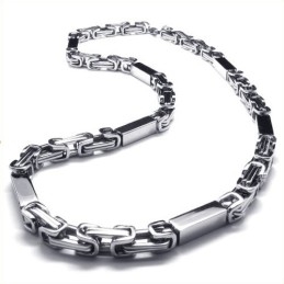 21.7 Inch Titanium Silver Cuboid Necklace