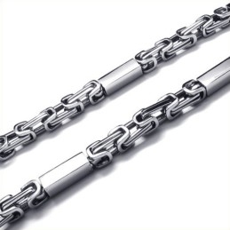 21.7 Inch Titanium Silver Cuboid Necklace