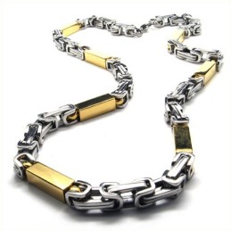 21.7 Inch Titanium Golden Cuboid Necklace