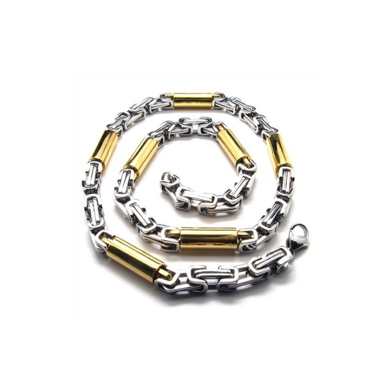 21.9 Inch Titanium Golden Cylindrical Necklace 21.9 Inch Titanium Golden Cylindrical Necklace