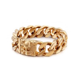 Cuban Titanium Chain Bracelet Men's Titanium Skull Bracelet