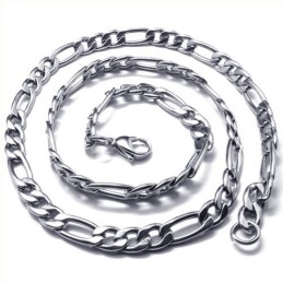 22.4 Inch Titanium Silver Simple Necklace