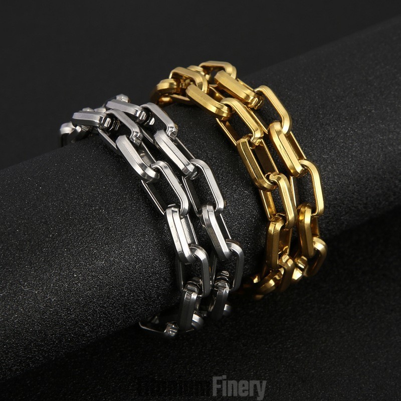 Rock Hip-Hop Square Titanium Bracelet For Men Rock Hip-Hop Square Titanium Bracelet For Men