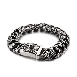 Cool Titanium Skull Bracelet Chic Men's Titanium Fashion Jewelry