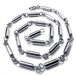 19.7 Inch Titanium Cylinder Necklace