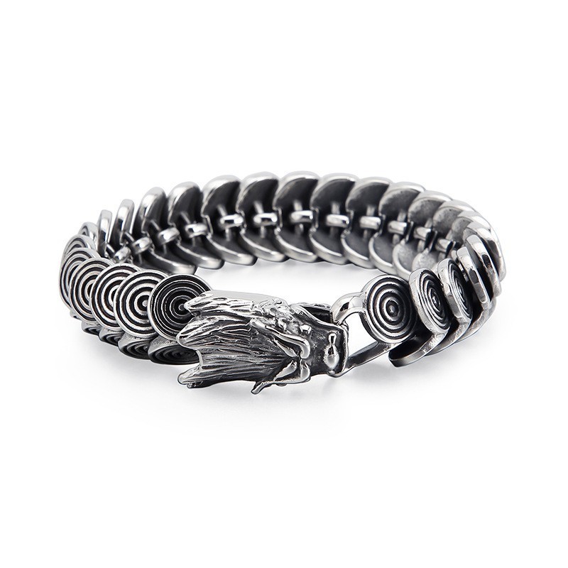 Fashion Cool Titanium Dragon Head Jewelry For Men Vintage Tide Men Casting Titanium Dragon Bracelet Fashion Cool Titanium Dragon Head Jewelry For Men Vintage Tide Men Casting Titanium Dragon Bracelet