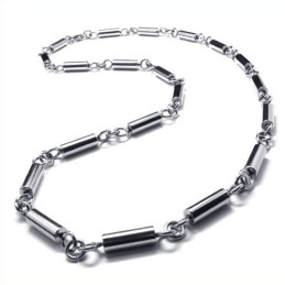 19.7 Inch Titanium Cylinder Necklace