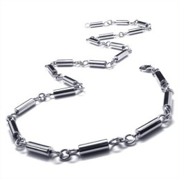 19.7 Inch Titanium Cylinder Necklace