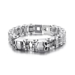 Cool Skull Bicycle Chain Titanium Bracelet For Men