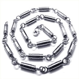 21.7 Inch Titanium Cylinder Necklace