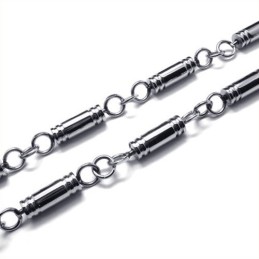 21.7 Inch Titanium Cylinder Necklace