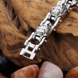 New Animal Series Jewelry Exaggerated Cool Lion Head Titanium Men's Biker Bracelet