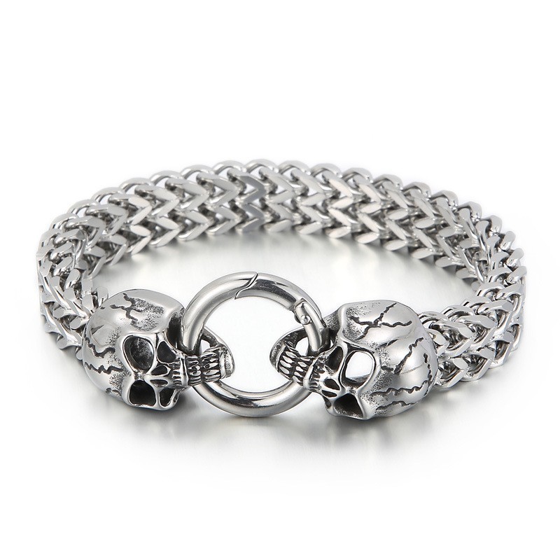 Cool Skull Titanium Bracelet For Men Cool Skull Titanium Bracelet For Men