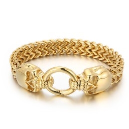 Cool Skull Titanium Bracelet For Men