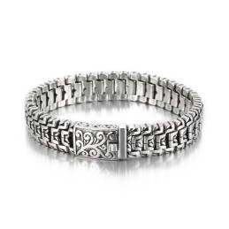 Popular Cool Hip Hop Floral Men's Titanium Bracelet