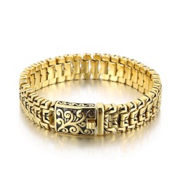 Popular Cool Hip Hop Flower Men's Titanium Bracelet