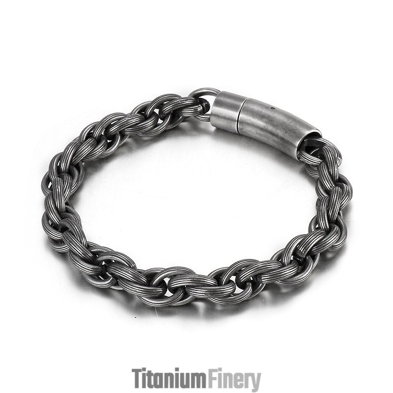 Simple Fashion Chic Style Biker Titanium Bracelet For Men Simple Fashion Chic Style Biker Titanium Bracelet For Men