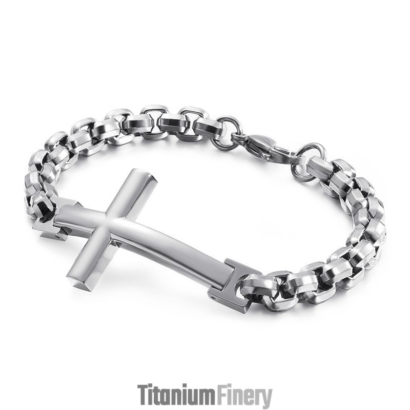 Titanium Tide Men's Bracelet Titanium Men's Cross Square Bracelet Tide Men's Accessories Titanium Tide Men's Bracelet Titanium Men's Cross Square Bracelet Tide Men's Accessories