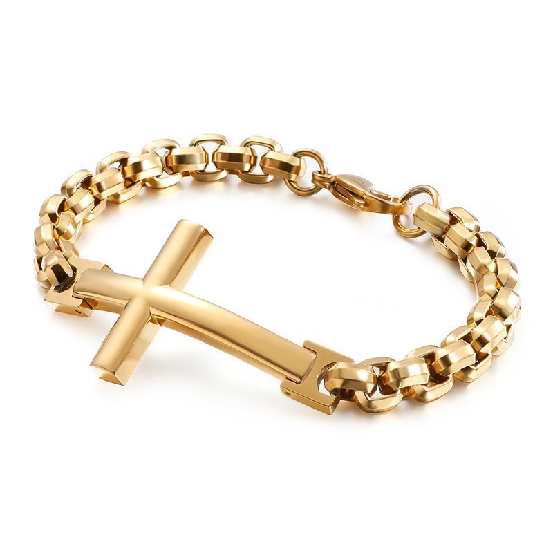 Titanium Tide Men's Bracelet Titanium Men's Cross Square Bracelet Tide Men's Accessories Titanium Tide Men's Bracelet Titanium Men's Cross Square Bracelet Tide Men's Accessories
