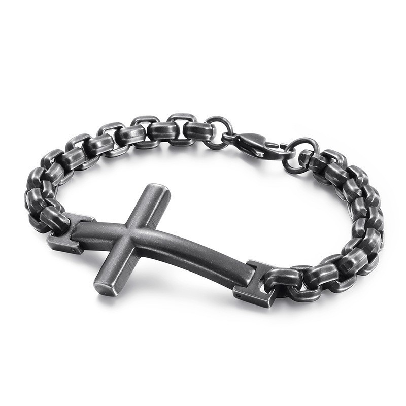 Titanium Tide Men's Bracelet Titanium Men's Cross Square Bracelet Tide Men's Accessories