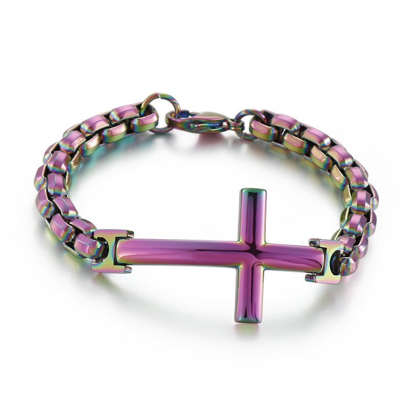 Titanium Tide Men's Bracelet Titanium Men's Cross Square Bracelet Tide Men's Accessories Titanium Tide Men's Bracelet Titanium Men's Cross Square Bracelet Tide Men's Accessories