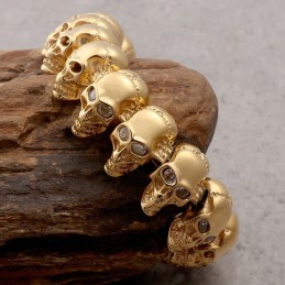 L Titanium Bracelet Men's Titanium Skull Bracelet