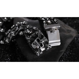Cool Retro Skull Men's Titanium Bracelet Rock Chic Ghost Head Bracelet Tide Men's Accessories