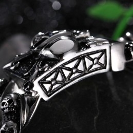 Cool Retro Skull Men's Titanium Bracelet Rock Chic Ghost Head Bracelet Tide Men's Accessories