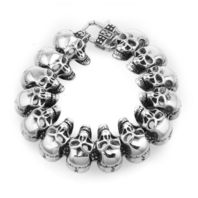 Skull Men's Titanium Bracelet Titanium Bracelet Skull Men's Titanium Bracelet Titanium Bracelet