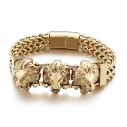 Bully Skull Wolf Head Lion Head Men's Titanium Bracelet Mixed Batch