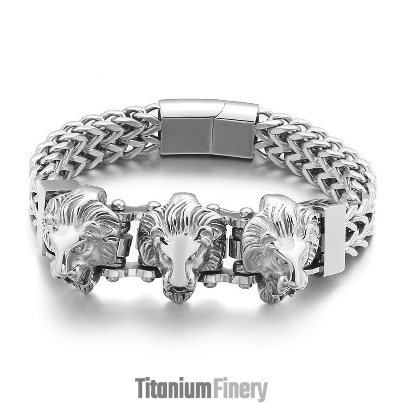 Bully Skull Wolf Head Lion Head Men's Titanium Bracelet Mixed Batch Bully Skull Wolf Head Lion Head Men's Titanium Bracelet Mixed Batch