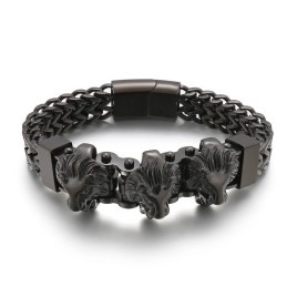 Bully Skull Wolf Head Lion Head Men's Titanium Bracelet Mixed Batch