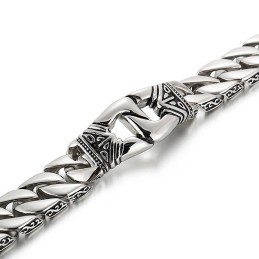 Retro Chic Wind Pattern Portrait Casting Pattern Edge Titanium Bracelet For Men