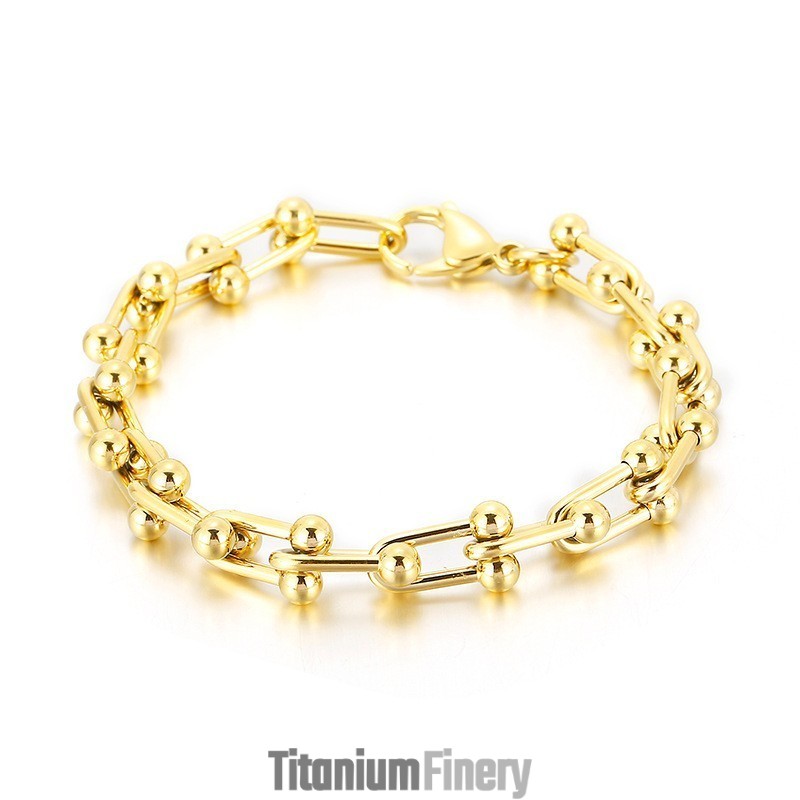 Men's And WoMen's Titanium Horseshoe Buckle Bracelet U-Shaped Buckle Bracelet