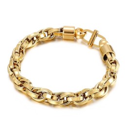 Oval Twist Chain Day Character Clasp Titanium Bracelet For Men