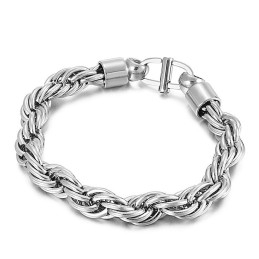 Men's Oval Twist Necklace With Sunburst Clasp Titanium Bracelet