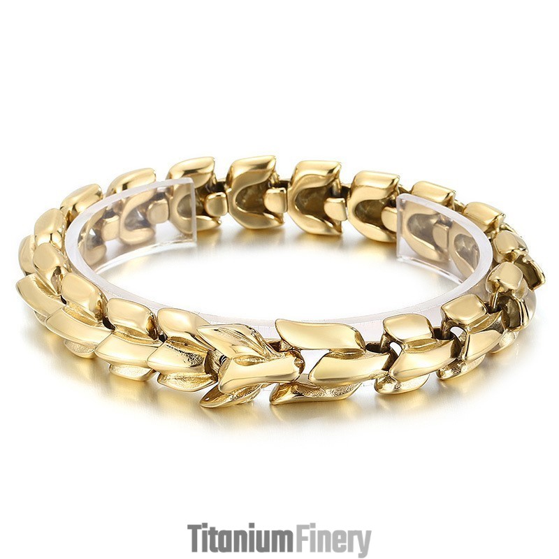 Cool Men's Vacuum Plated Multicolor Titanium Bracelet