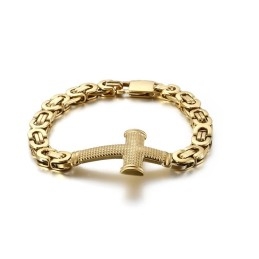 Popular Fashion Street Cross Back Chain Titanium Men's Bracelet