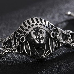 New Casting Jewelry Retro Cool Chief Pattern Titanium Men's Bracelet