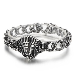 New Casting Jewelry Retro Cool Chief Pattern Titanium Men's Bracelet