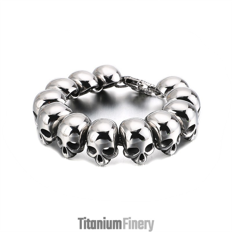 Cool Skull Titanium Bracelet For Men Cool Skull Titanium Bracelet For Men