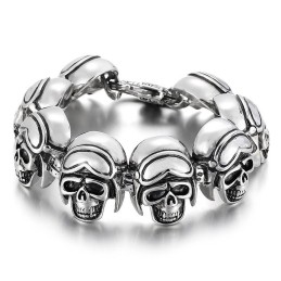 Vintage Cool Rock Skull Titanium Bracelet For Men