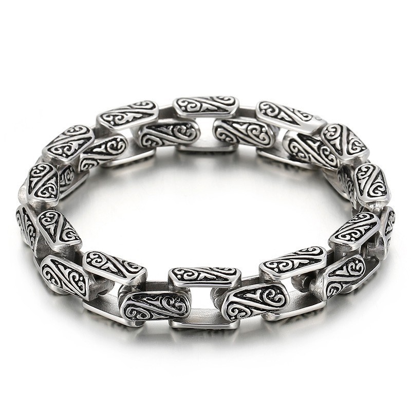 Floral Pattern Popular Titanium Bracelet Accessories To Send Boyfriend Gifts Floral Pattern Popular Titanium Bracelet Accessories To Send Boyfriend Gifts