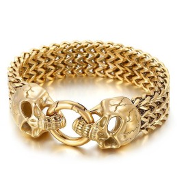 Chic Style Hipster Titanium Skull Bracelet