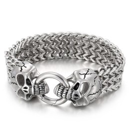 Chic Trendy Titanium Skull Bracelet For Sale