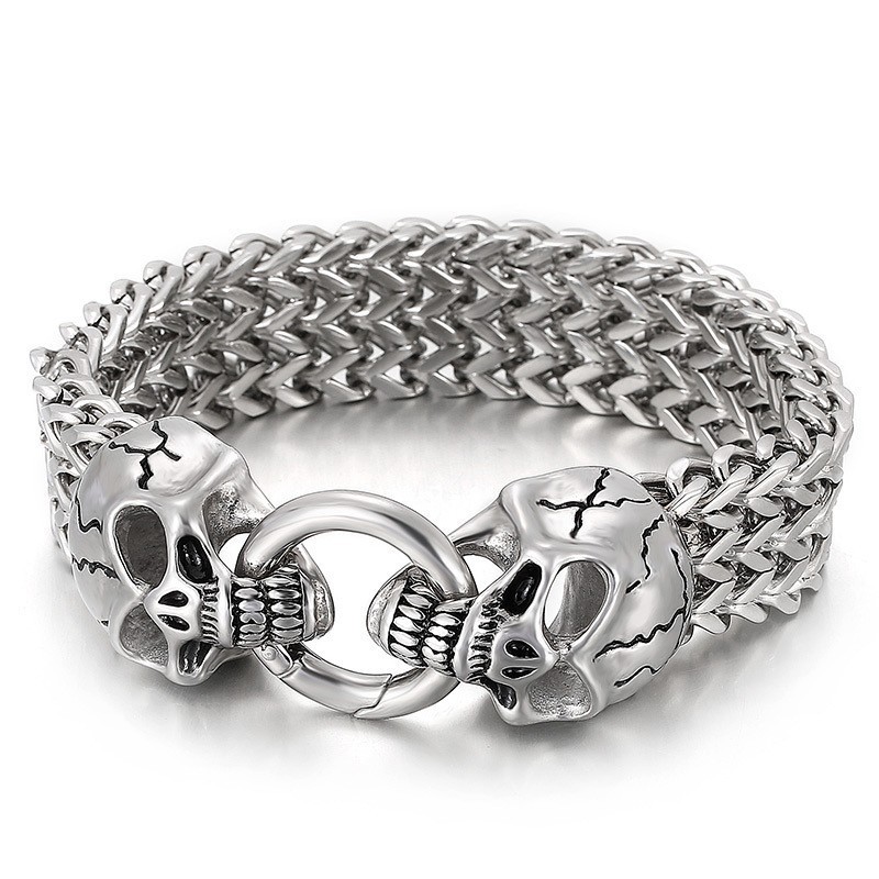 Chic Trendy Titanium Skull Bracelet For Sale Chic Trendy Titanium Skull Bracelet For Sale