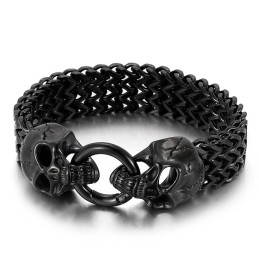 Chic Trendy Titanium Skull Bracelet For Sale
